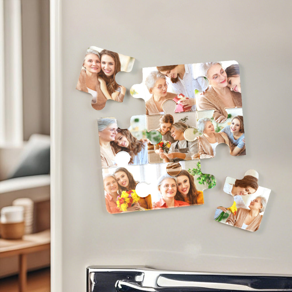 Imán de nevera personalizado con forma de puzle fotográfico: regalo personalizado para los abuelos