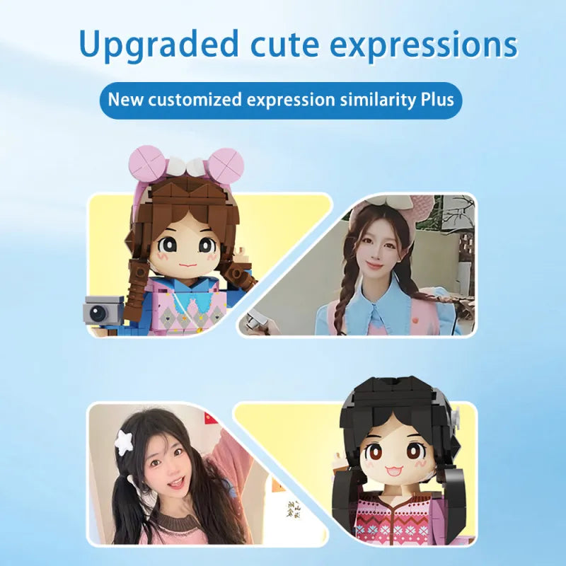 Custom Full-Body Duddu Brick Figures – 2 People