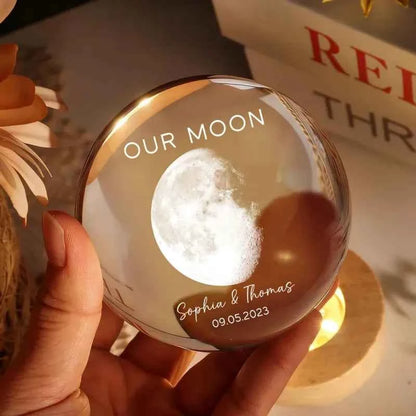 Personalized Our Moon Special Day Crystal Ball LED