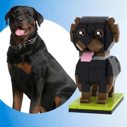 Custom Full-Body Brick Figure – 1 Rottweiler