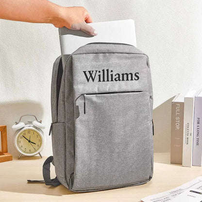 MadeMine personalized name laptop backpack for men and women with a 15.6-inch fit, featuring a custom college bag design.