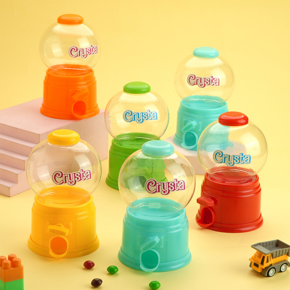 Personalized Mini Gashapon Candy Dispenser with Name Birthday Gift for Kids 6x