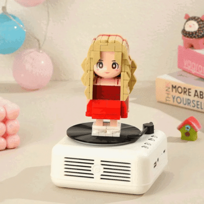 Custom Full-Body Brick Figure – 1 Person with Bluetooth Speaker Base