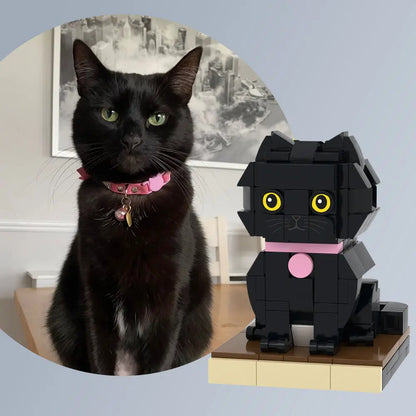 Custom Full-Body Brick Figure – 1 Cat