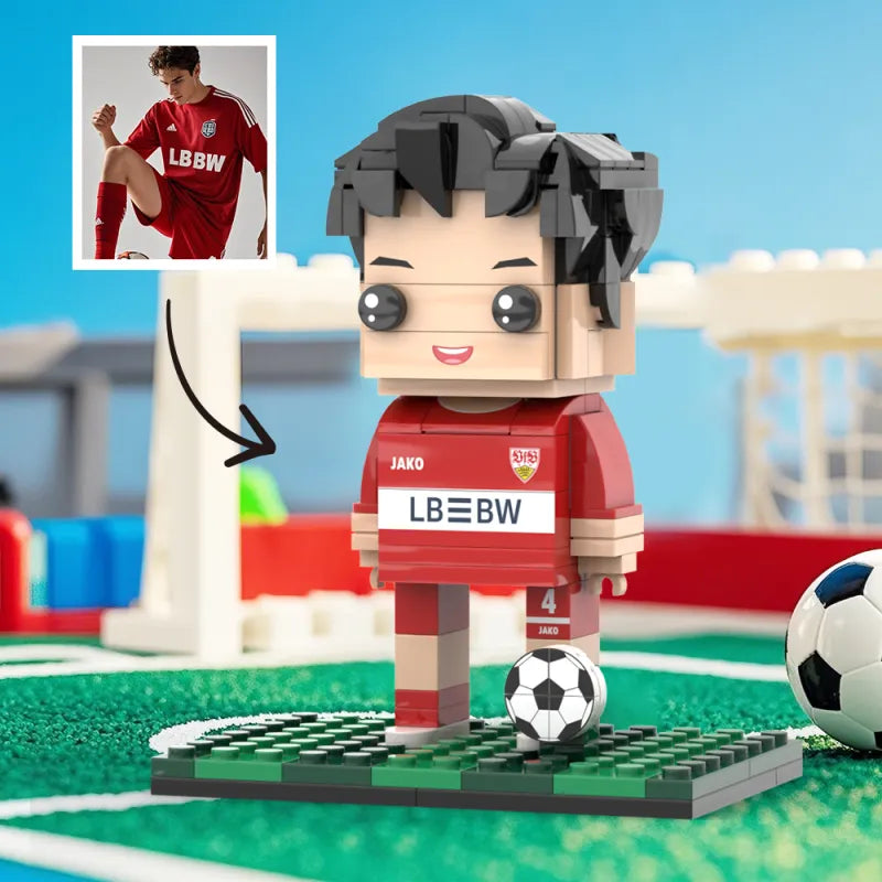 Full Body Customized 1 Person Brick Figures Football Theme Gift Birthday Gift Valentines Gift for Football Player