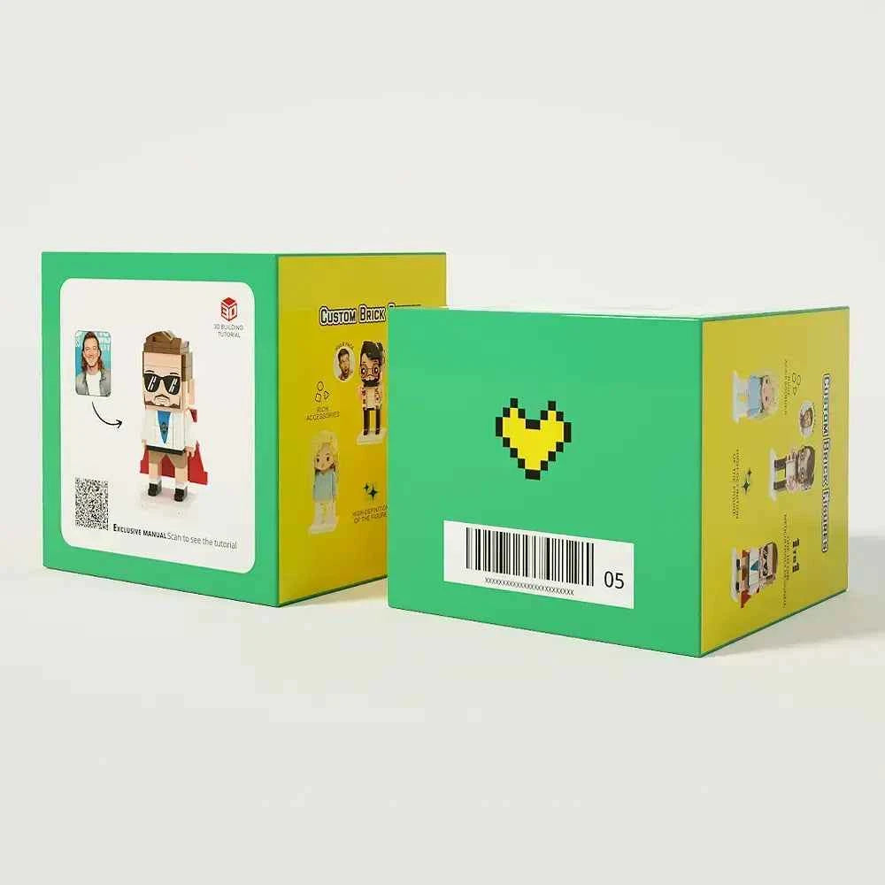 Custom Full-Body Cute Brick Figures of 1 Cat with Frame