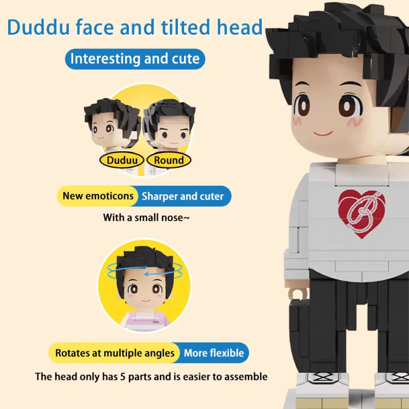Full Body Customized 1 Person Duddu Brick Figures Western Life Style Daddy Father's Day Gift