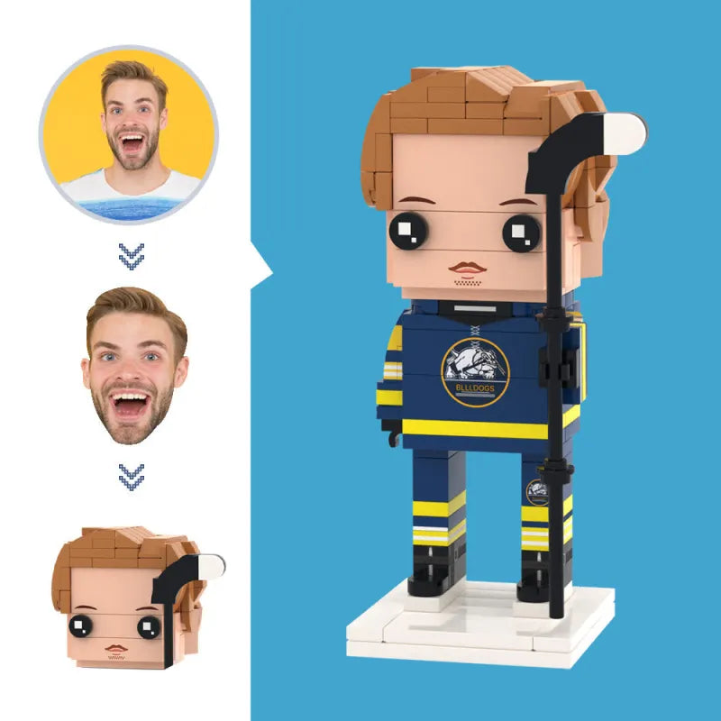 Customized Head Rugby Player Brick Figures Small Particle Building Block Toys Can Be Customized As Building Block Art Gifts