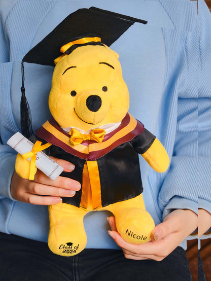 Personalized Graduation Bear - Custom Name & Date Engraved Keepsake Gift - Mini Brick Custom