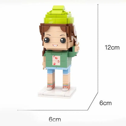Custom Full-Body Brick Figures – 1 Person – Women’s Plaid Shirt