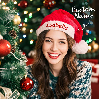 Personalized Christmas Hat Embroidered Name Santa Hat Christmas Gift for Family 3