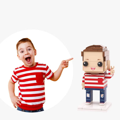 Custom Full-Body Cute Brick Figures – 1 Person – Kids Edition