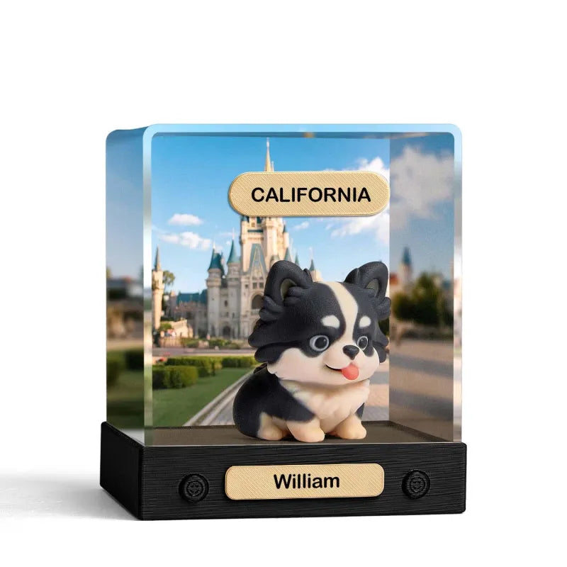 MadeMine 3D mini figure in acrylic display box, personalized gift showcasing a single person figure with detailed features.