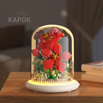 Carnation Bouquets DIY Flower Building Set Perfect Birthday Gift with Dust Cover Valentines Gift
