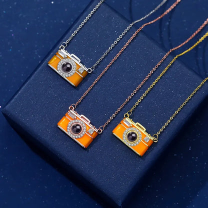 Personalized Photo Necklace Projection Gem Camera Necklace Anniversary Gifts for Her