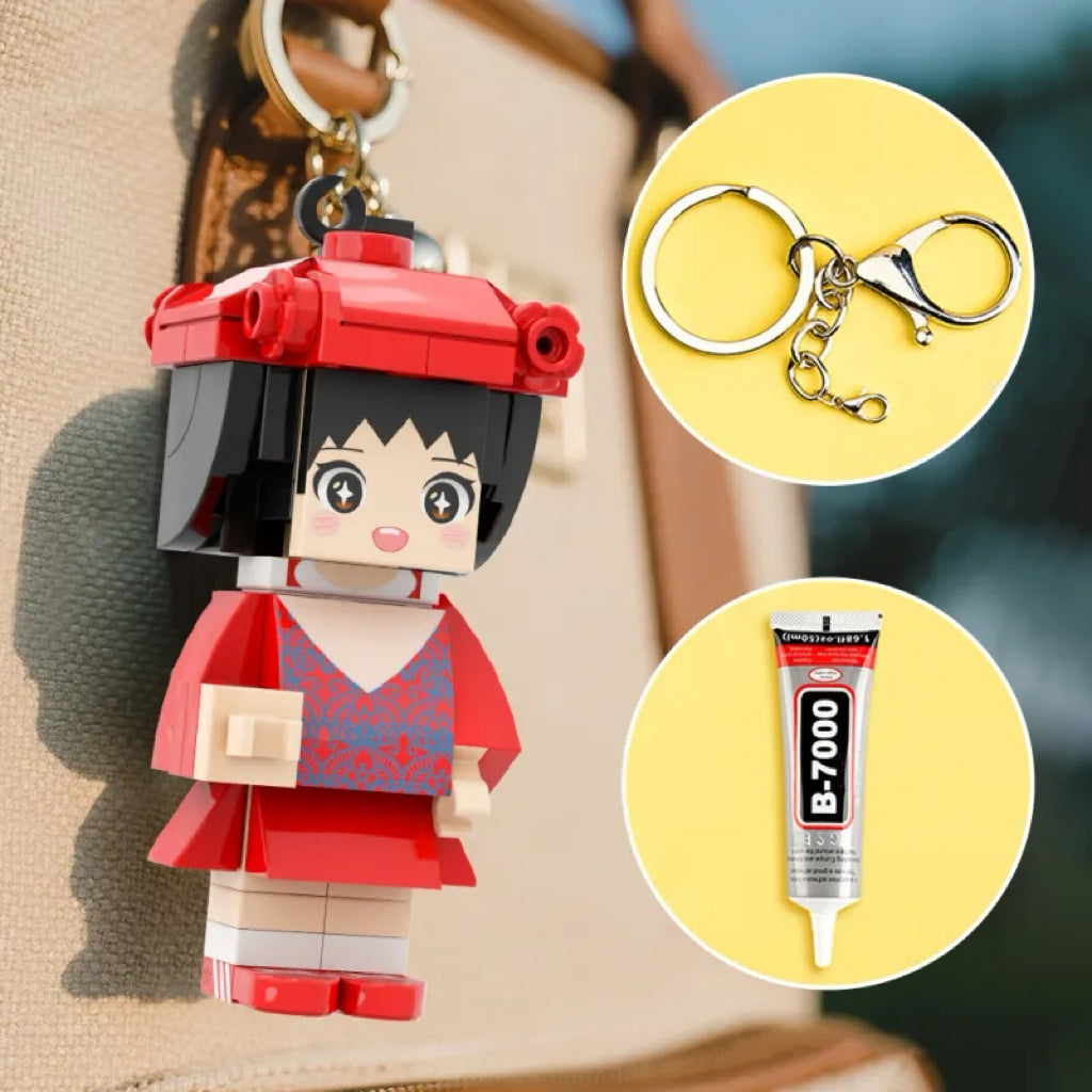 Brick Mini Figure Keychain – 1 Person – Full Body