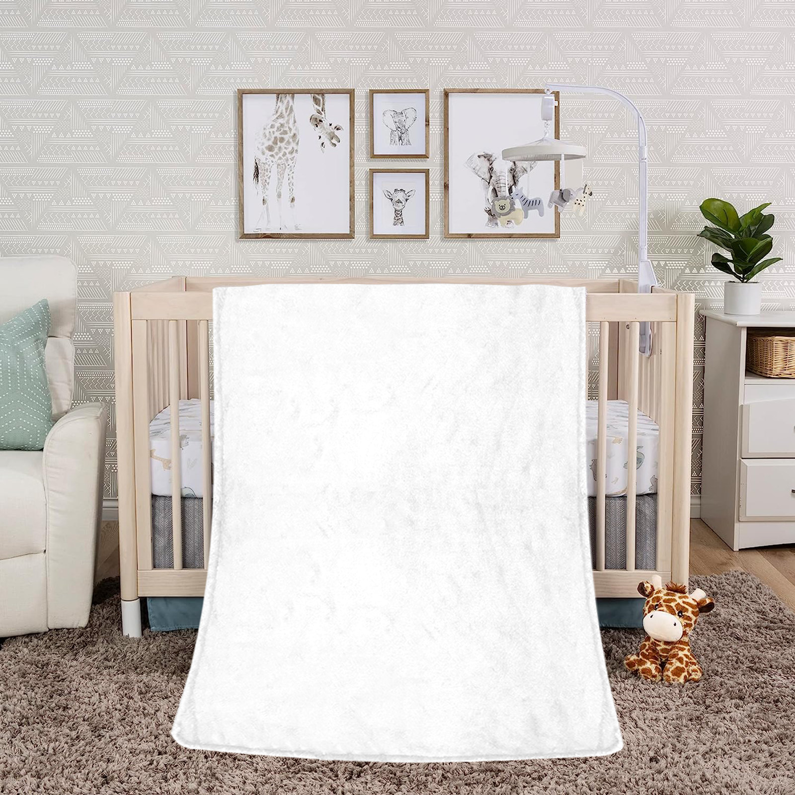 Personalized MadeMine flannel photo blanket with custom name, 32x48 inches, soft and cozy fabric with a printed photo design.