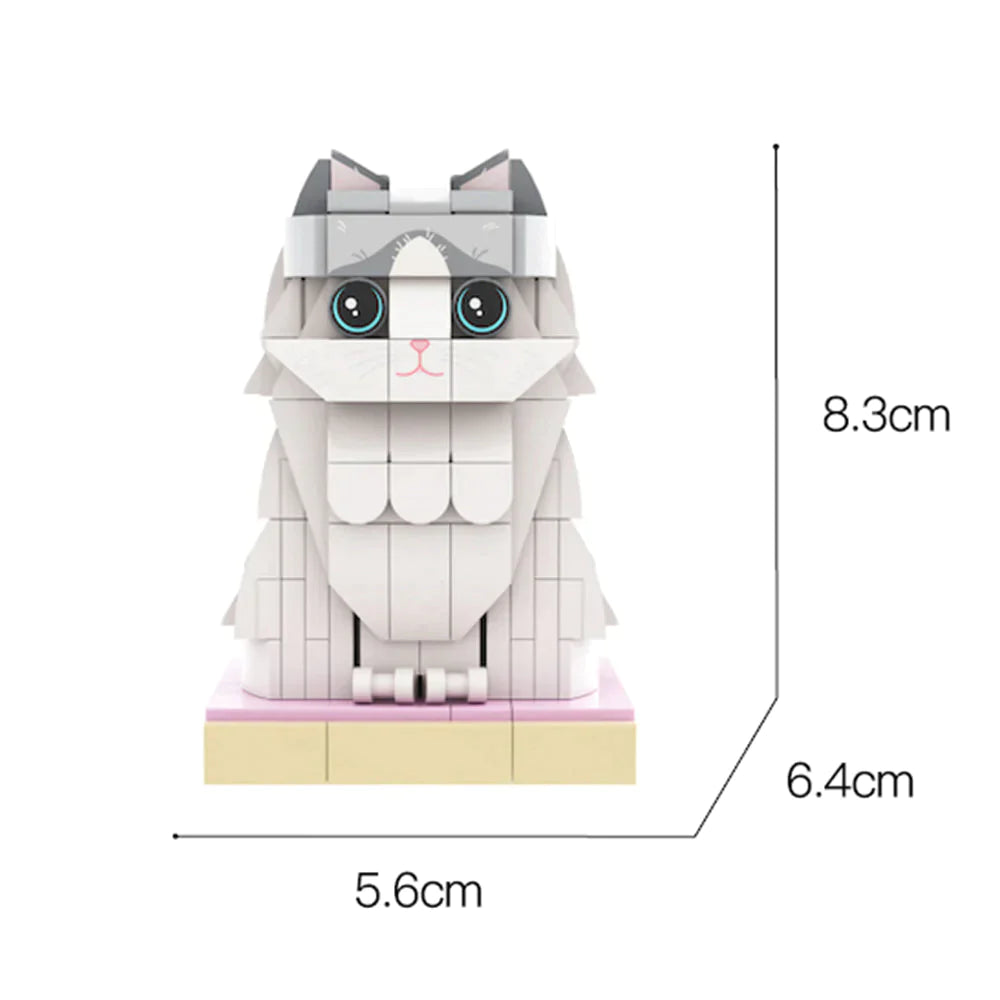 Custom Full-Body Brick Figure – Orange Cat