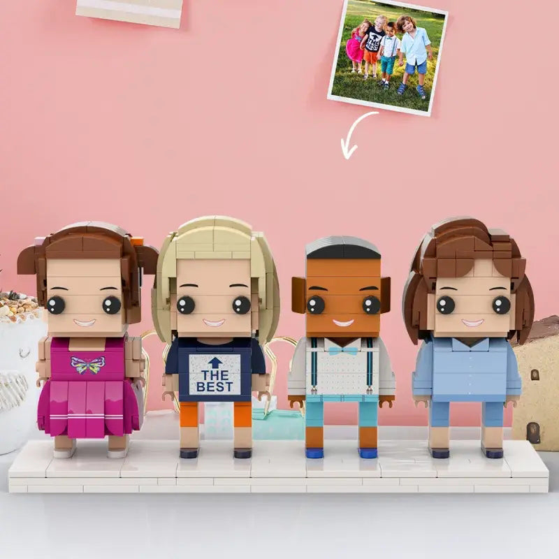 Custom Full-Body Brick Figures for 4 People – Family Gift