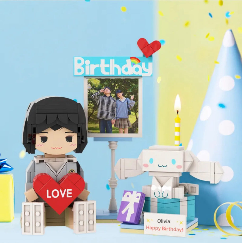 Full-body Custom 1 Person Brick Figures with Photo