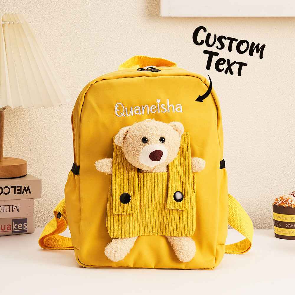 Personalized Name Embroidery Backpack Custom Bear Backpack School Bags Gift for Kids