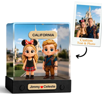 MadeMine 3D Mini Figure in acrylic display box, personalized gift, featuring a detailed miniature person for collectible display.