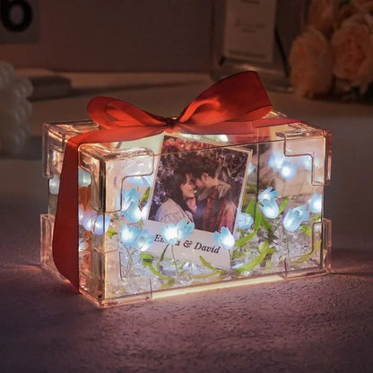 Custom Photo Tulip Infinity Mirror Lamp – Personalised Gift with Text