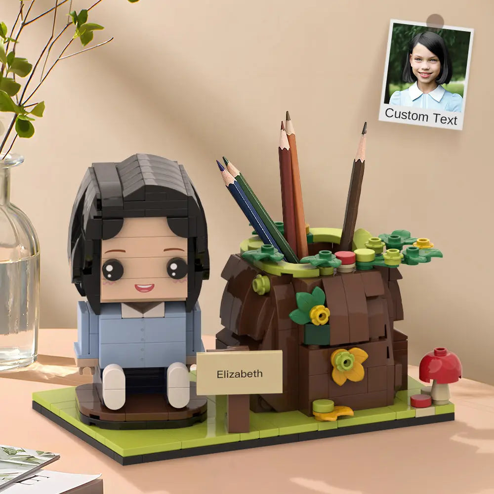 Custom Brick Figures Pen Holder Personalized