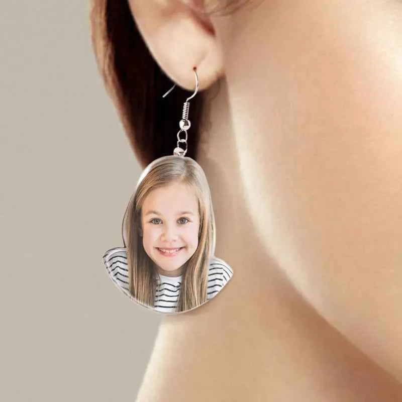 Custom Photo Acrylic Earrings Personalized Face Earrings Birthday Gift For Her