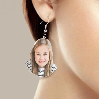 Custom Photo Acrylic Earrings Personalized Face Earrings Birthday Gift For Her