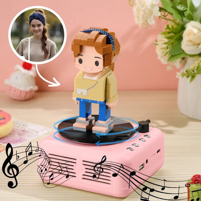Custom Full-Body Brick Figure – 1 Person with Bluetooth Speaker Base