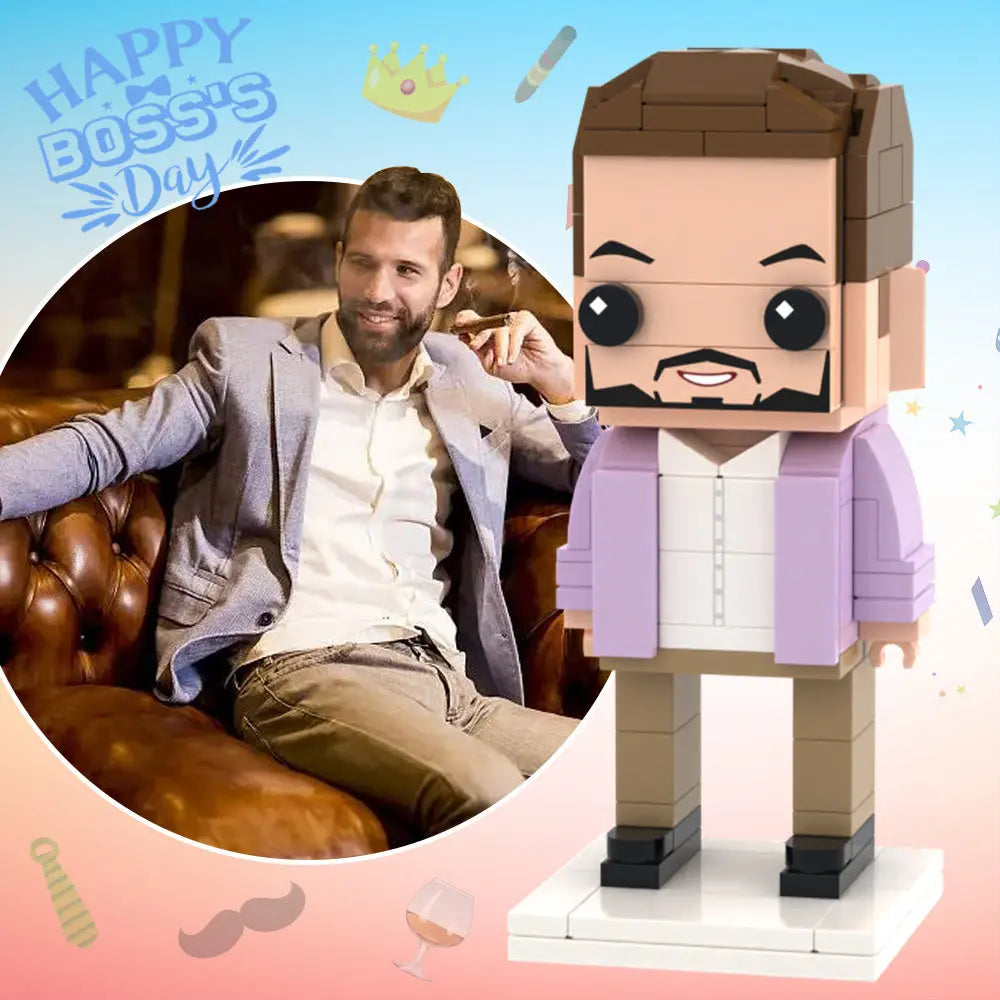 Boss's Day Gift Idea Full Body Customizable 1 Person Custom Brick Figures