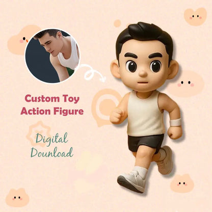 Custom 2-person 3D mini figure from photo, personalized toy gift for couples, made by MadeMine, featuring detailed miniature characters.