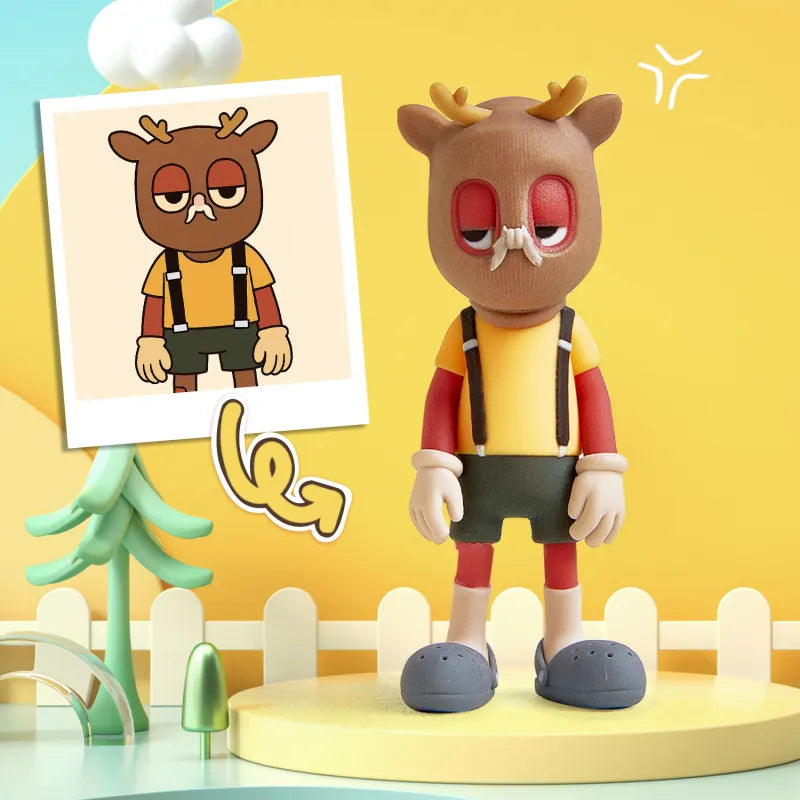 Custom 3D mini figure from photo by MadeMine, personalized toy gift for kids, featuring a 1-person 3D printed character.