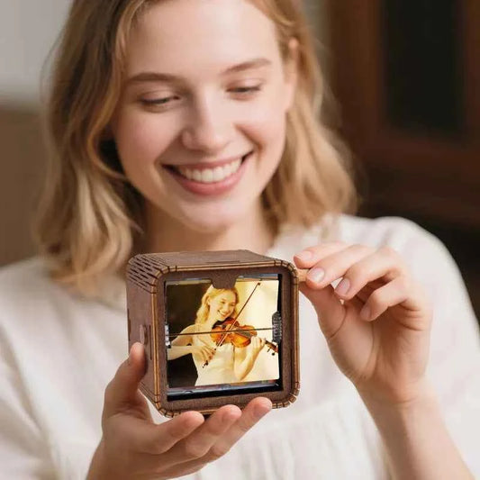 Custom 8/16 Photos Music Flipbook Frame Animation Machine Mechanical Hand-cranked Photo Album with Light Unique Mother's Day Gifts