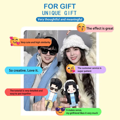 Custom Full-Body Duddu Brick Figures – 2 People