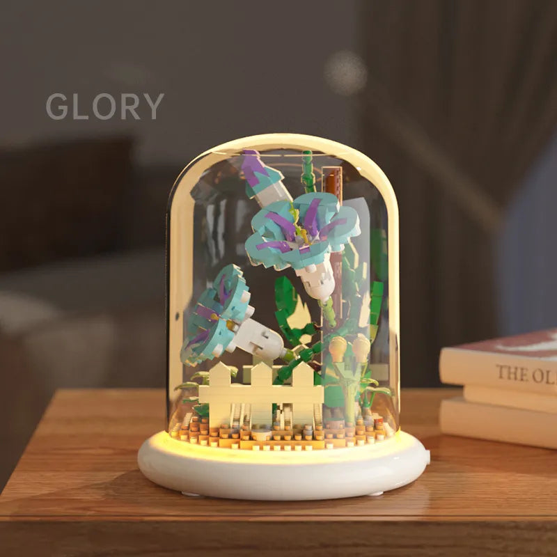 Morning Glory Bouquets DIY Flower Building Set Perfect Birthday Gift with Dust Cover Valentines Gift