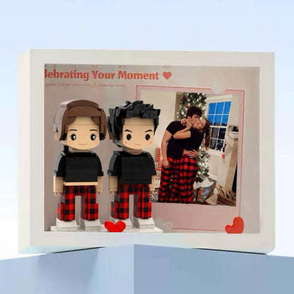 Custom Full-Body Cute Brick Figures – 2 People with Photo (Valentine Gift)