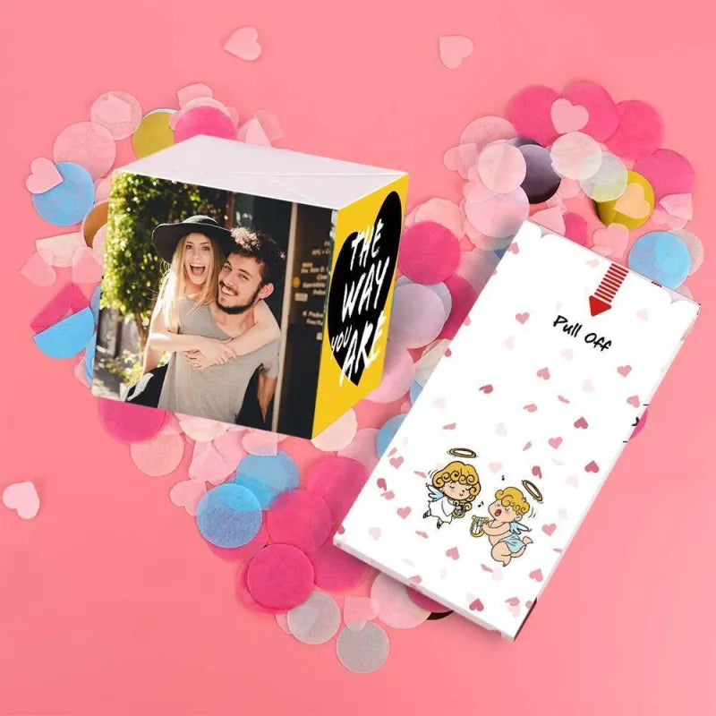 MadeMine Surprise Box met kleurrijke ballen, confetti en verrassingen voor een explosieve en leuke DIY ontploffingservaring