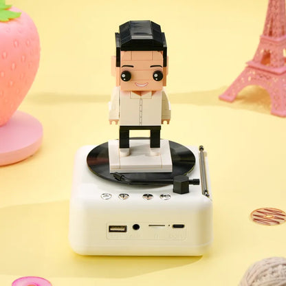 Custom Full-Body Brick Figure – 1 Person with Bluetooth Speaker Base
