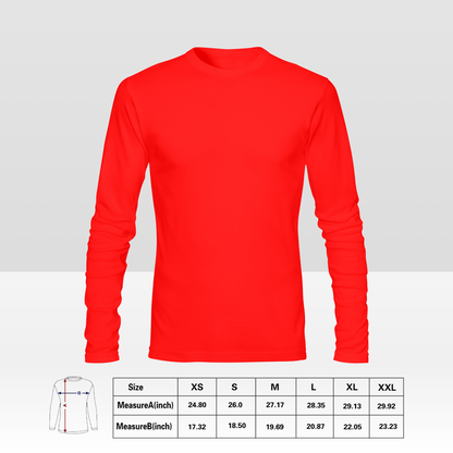 Aangepast dubbelzijdig heren T-shirt met lange mouwen, gepersonaliseerd all-over print T-shirt met uw ontwerp