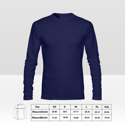 Aangepast dubbelzijdig heren T-shirt met lange mouwen, gepersonaliseerd all-over print T-shirt met uw ontwerp