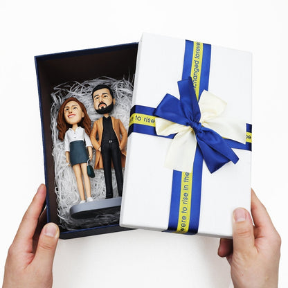 Pregnant Mom Taking Daughter Shopping Custom Bobbleheads With Engraved Text