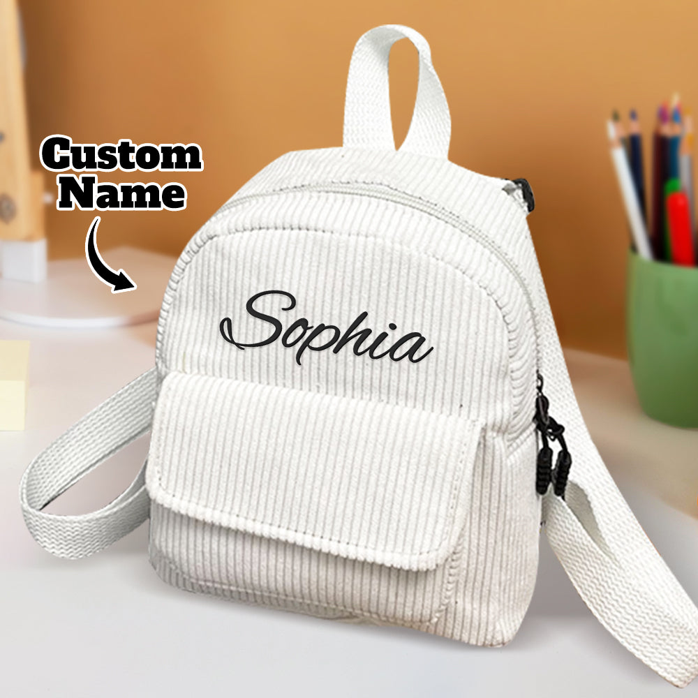 Mini Backpack with Name Corduroy 2