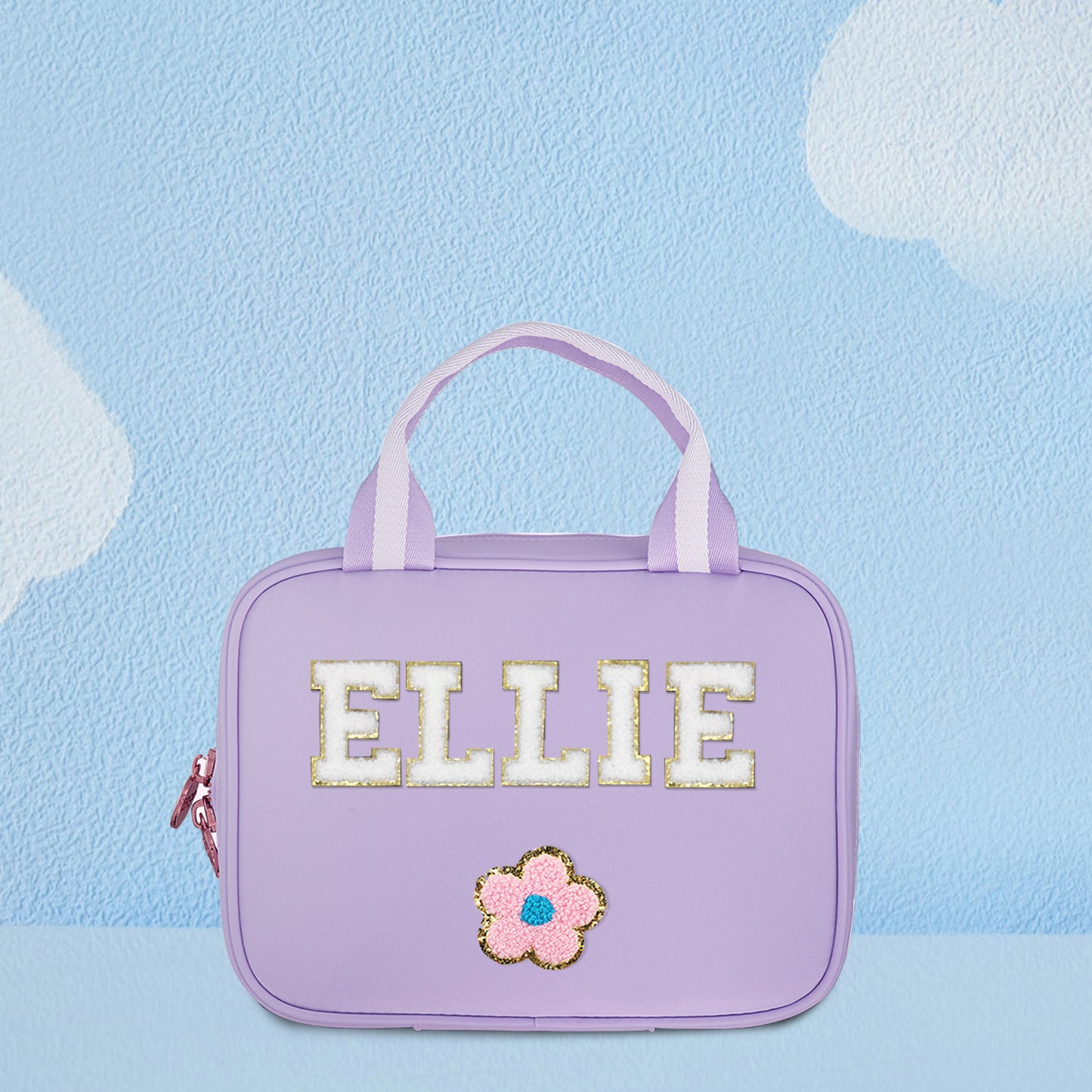 Personalized MadeMine kids' backpack with custom name design, featuring colorful patterns and adjustable straps for school use.