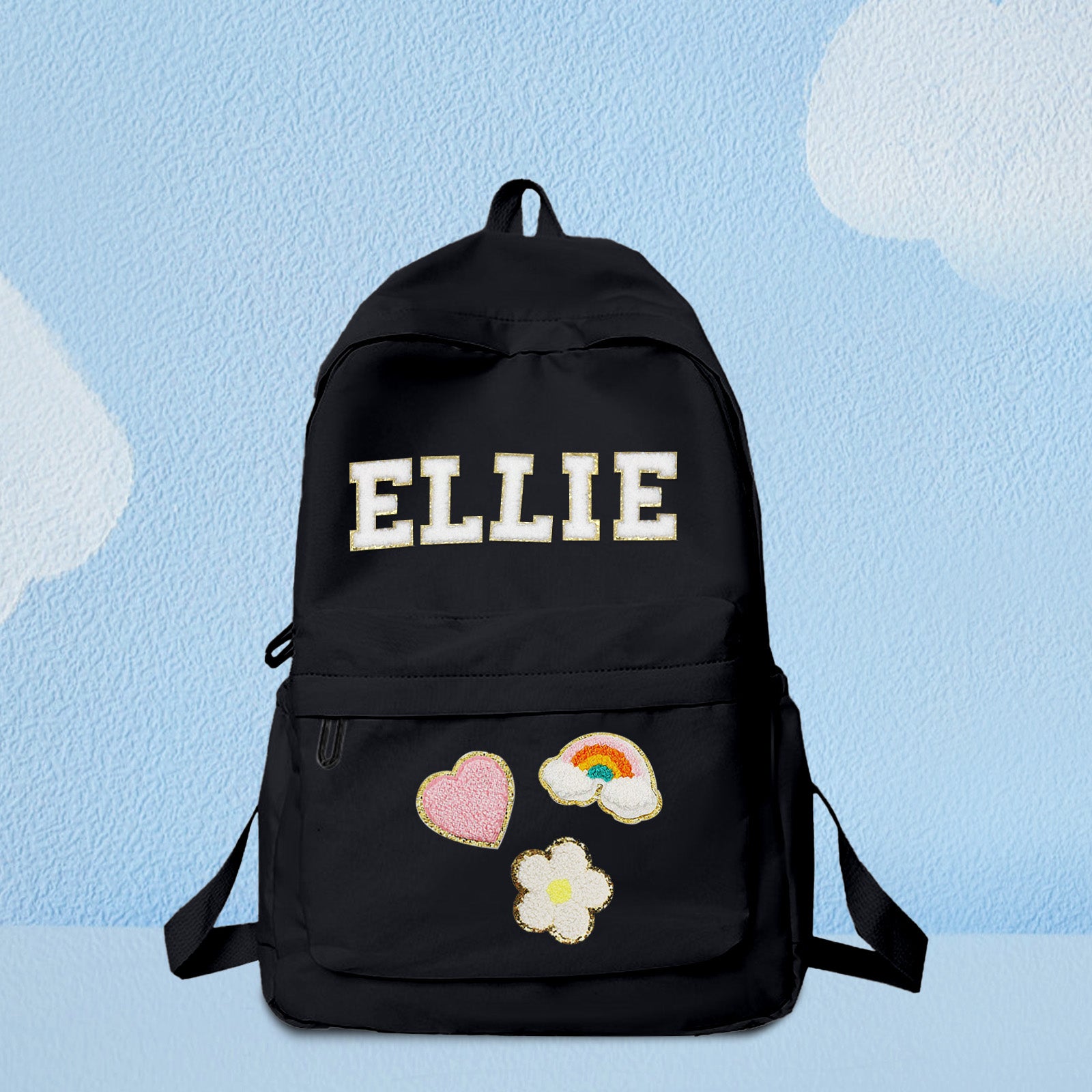 Personalized MadeMine kids' backpack with custom name, colorful school bag for children, ideal back-to-school gift.