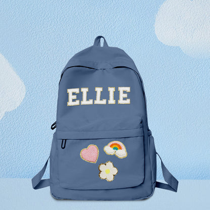 MadeMine personalized kids' backpack with custom name design, colorful school bag suitable for back-to-school use.