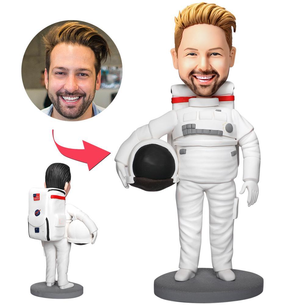 Persoonlijke astronaut bobblehead van MadeMine met gegraveerde tekst, uniek cadeau voor speciale gelegenheden