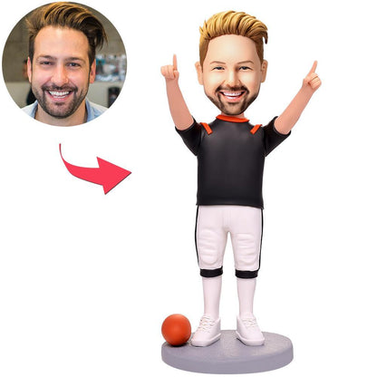 Winner Rugby Player Custom Bobbleheads With Engraved Text