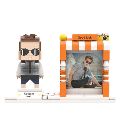 Custom Brick Figure Pen Holder – Personalized Photo & Name Desk Organizer
